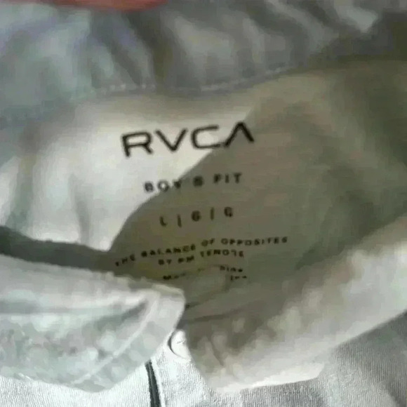 RVCA BOYS POLO SHIRT SOFT BLUE/Green - Picture 3 of 7
